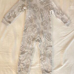 Baby Disney Mickey Zip-Up Sleeper - Winter - Fleece - Grey